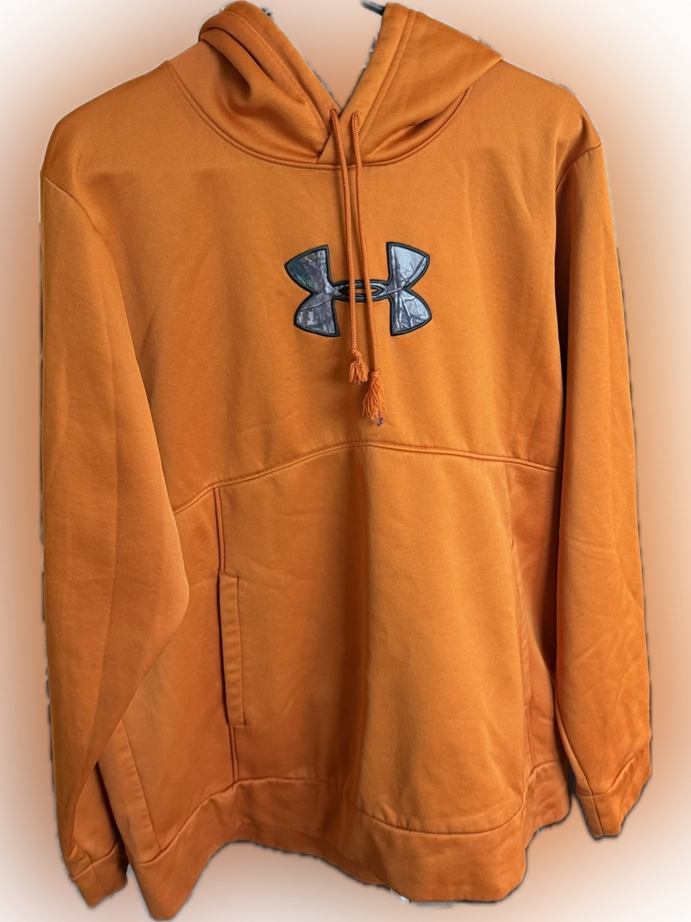 Under Armour Men’s XL Burnt Orange Camo Logo Loose Fit Hoodi